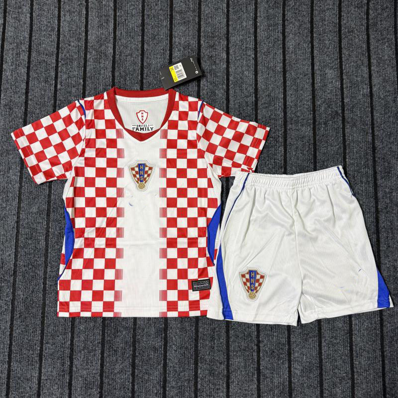 Nike x Croatia 2024/25 Home Checkerboard Jersey Red White