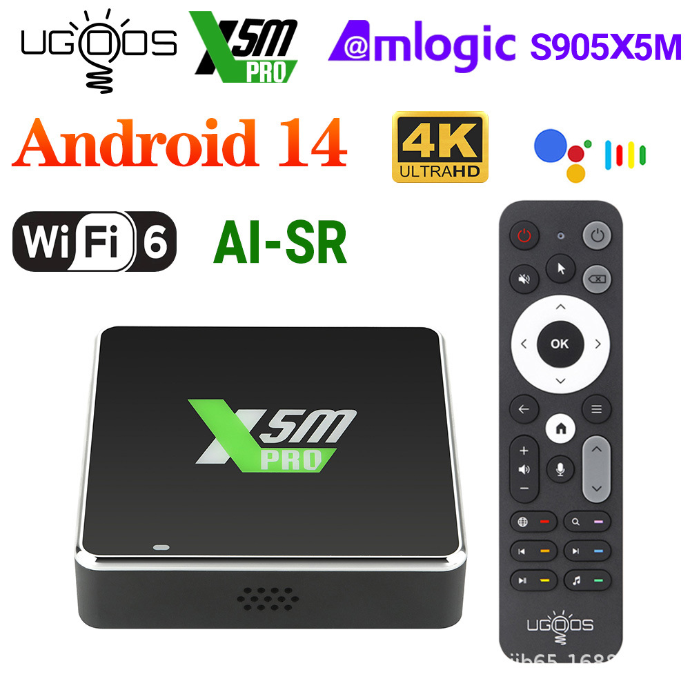 Ugoos X5M Pro Android 14 TV Box, Amlogic S905X5M, WiFi 6, BT 5.4
