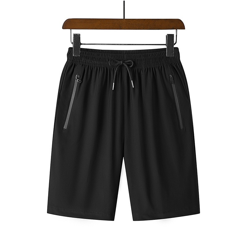 Pantalones cortos deportivos de verano de los hombres sueltos de seda fina de hielo correr entrenamiento físico quinto Pantalones de baloncesto de secado rápido pantalones Casuales