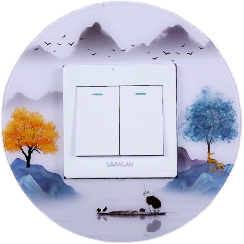 Acrylic switch key on wall, protective case, decorations, creative round jewelry, simple and elegant design