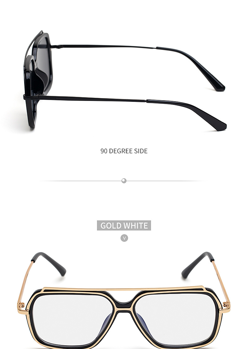 Fashion Wide Frame Metal Sunglasses Wholesale display picture 2