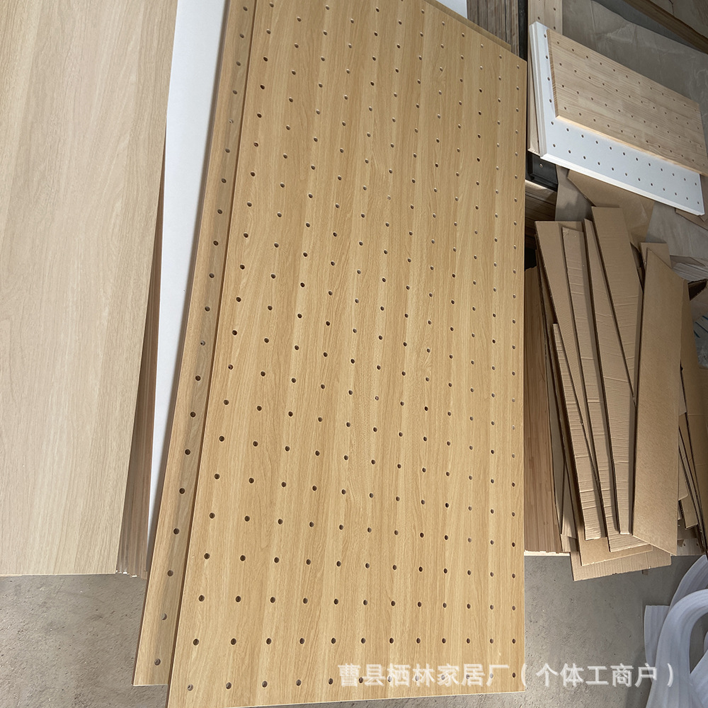 洞洞板实木置物架家用背景墙储物架洞洞板收纳架墙上隔板层板