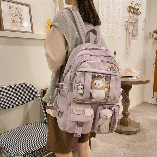 School bag female ins backpack Korean version high school junior high school student Internet celebrity fashion forest style new small fresh backpack female