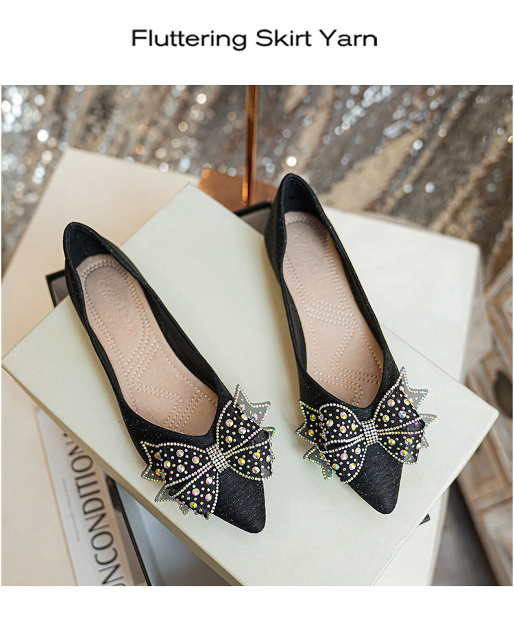 Women's Elegant Solid Color Bow Knot Point Toe Flats display picture 8