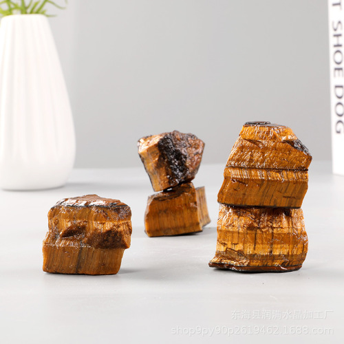 Tiger eye stone rough stone irregular aroma diffuser stone fish tank flower pot decoration stone crystal crafts decoration