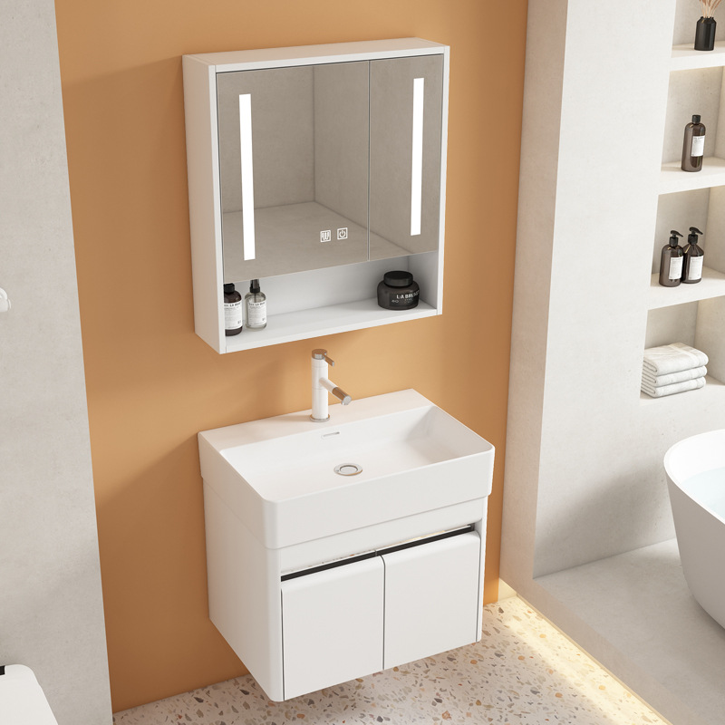 gabinete de baño de acero inoxidable transfronterizo combinación de baños cerámicos de tipo pequeño lavabo