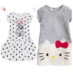 2023 Summer Middle School Girl Korean Children's Clothing Printed Embroidered Flower Cotton Sweatshirt Dress Factory Direct Sales 