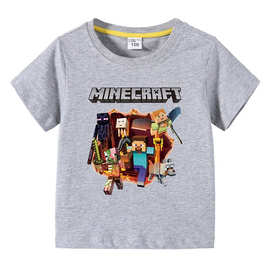 2023新款Minecraft我的世界棉质童装夏装短袖男童T恤薄款t恤上衣