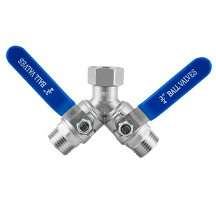 Cross-Border 304 Stainless Steel Y Valve Three-Way 3/4Ght Internal and External Threaded Union Ball Valve Faucet