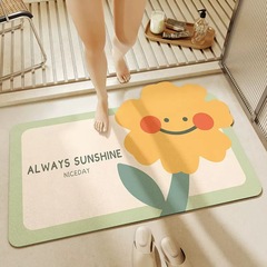 Light luxury simple bathroom floor mat absorbent bathroom door quick-drying foot mat household toilet non-slip soft cushion carpet
