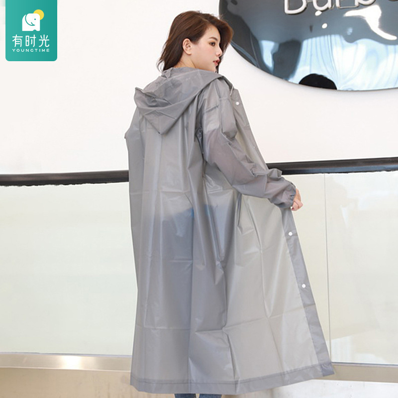 Travel Non-Disposable Raincoat Poncho for Men and Women Travel Adult Outdoor Mountaineering Hiking Transparent White Rainproof Jacket