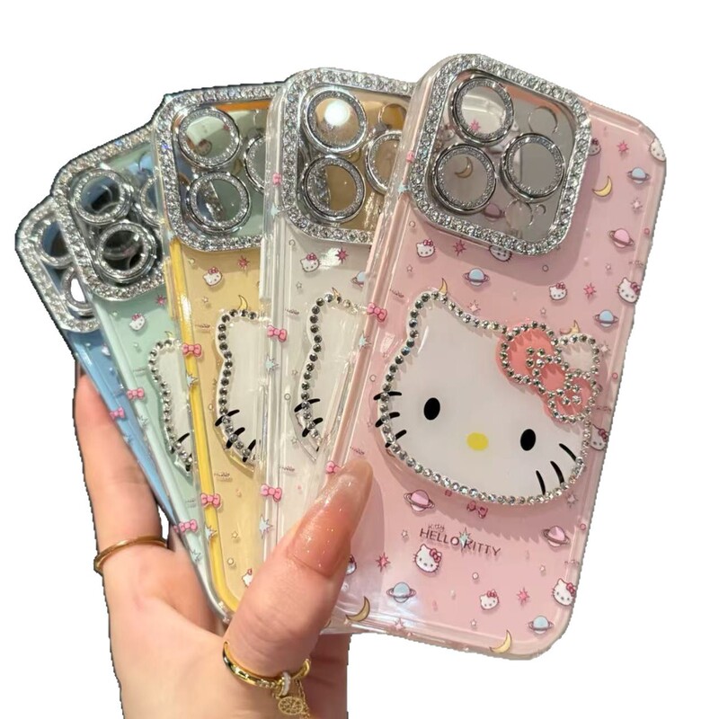 iPhone16promax Apple 15 携帯電話ケース 14 新型 13 に適した高見えする新しい立体猫ダイヤモンド|undefined
