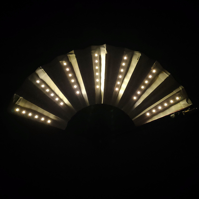 8-pulgadas luminoso ventilador luminoso colorido LED luminoso plegable ventilador bar discoteca fiesta escenario atmósfera props