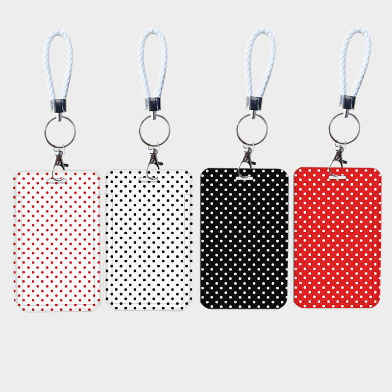 Cross-Border Polka Dot Slide Card Holder, Ins-Style Simple and Fresh Student Card Holder, Bus Card, Subway Card, Access Card, in Stock Cross-Border Polka Dot Slide Card Holder, Ins-Style Simple and Fresh Student Card Holder, Bus Card, Subway Card, Access Card, in Stock