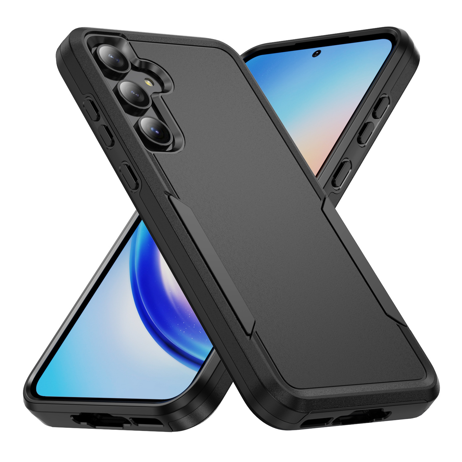 Suitable For Samsung Pioneer A16 Matte Color-blocking S23FE Phone Case S24 Anti-drop S23 Protective Cover Trendy A06_voghion.com