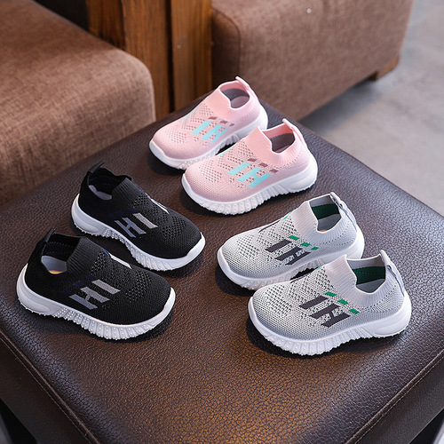 Knit Shoes for Boys and Girls, Unisex Single Shoes, Medium and Large Children's Shoes, Spring and Autumn Style, Plain and Breathable Student Shoes, Fashion and Casual Shoes