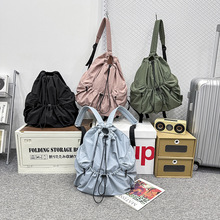 新款大号双肩包轻便防泼水双肩背包休闲百搭尼龙洗水布女潮流防水