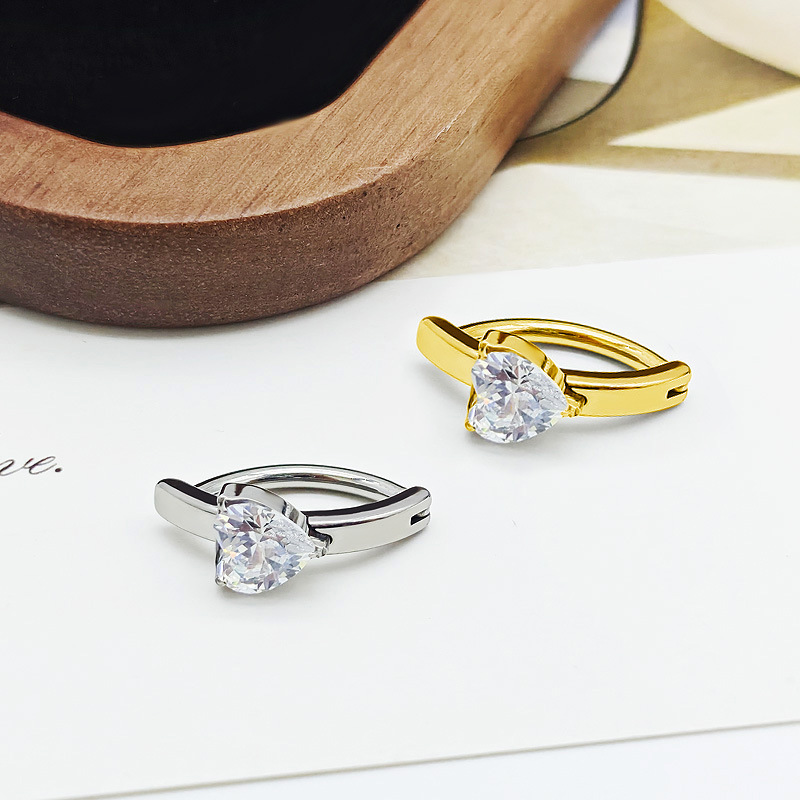 Herz Zirkon Bauchnabelpiercing Aus Titan Für Damen Und Herren_voghion.com