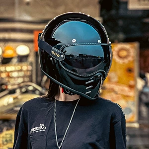 Xarici ticarət ixracı şüşə lifli retro motosiklet dəbilqəsi, tam üzlü, 3C