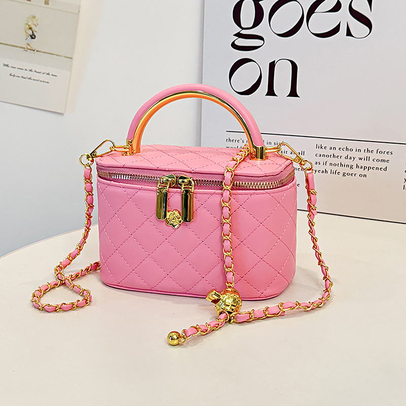 Hilo de bordado de rombos transfronterizos Bolso cuadrado pequeño Mujer 2025 Nueva cadena de lujo ligera Bolso de mensajero de hombro