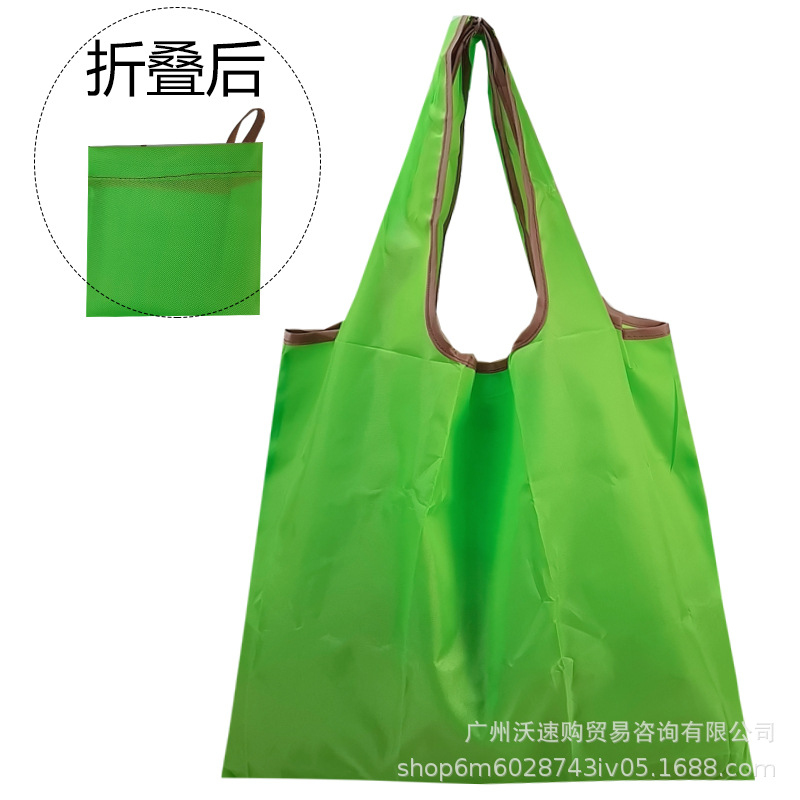 Medio color sólido imprimible LOGOTIPO bolso de color estático bolsa de nylon impermeable bolsa de compras de protección del medio ambiente plegable image 5