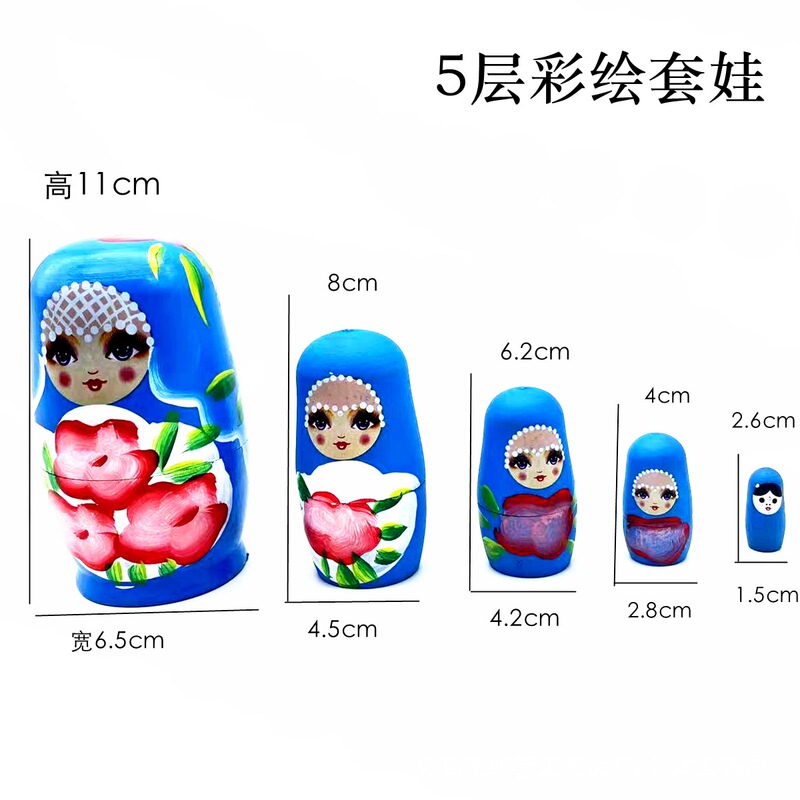 5層の彩色絵ロシアの人形のペンキの彩色絵の置物の手描きの木製工芸品の観光地区の人気のある工場の卸売り|undefined