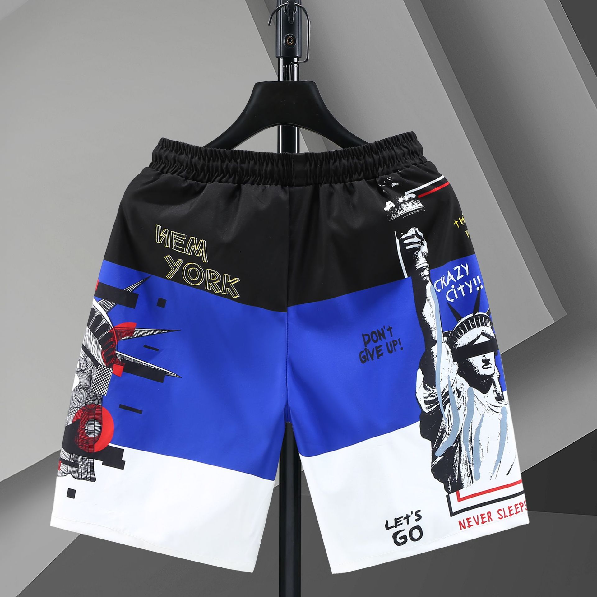 Új férfi nyári felsőruházat, vékony rövidnadrág diákoknak, gyorsan száradó koreai változat, csinos ötrészes strandnadrág,_voghion.com