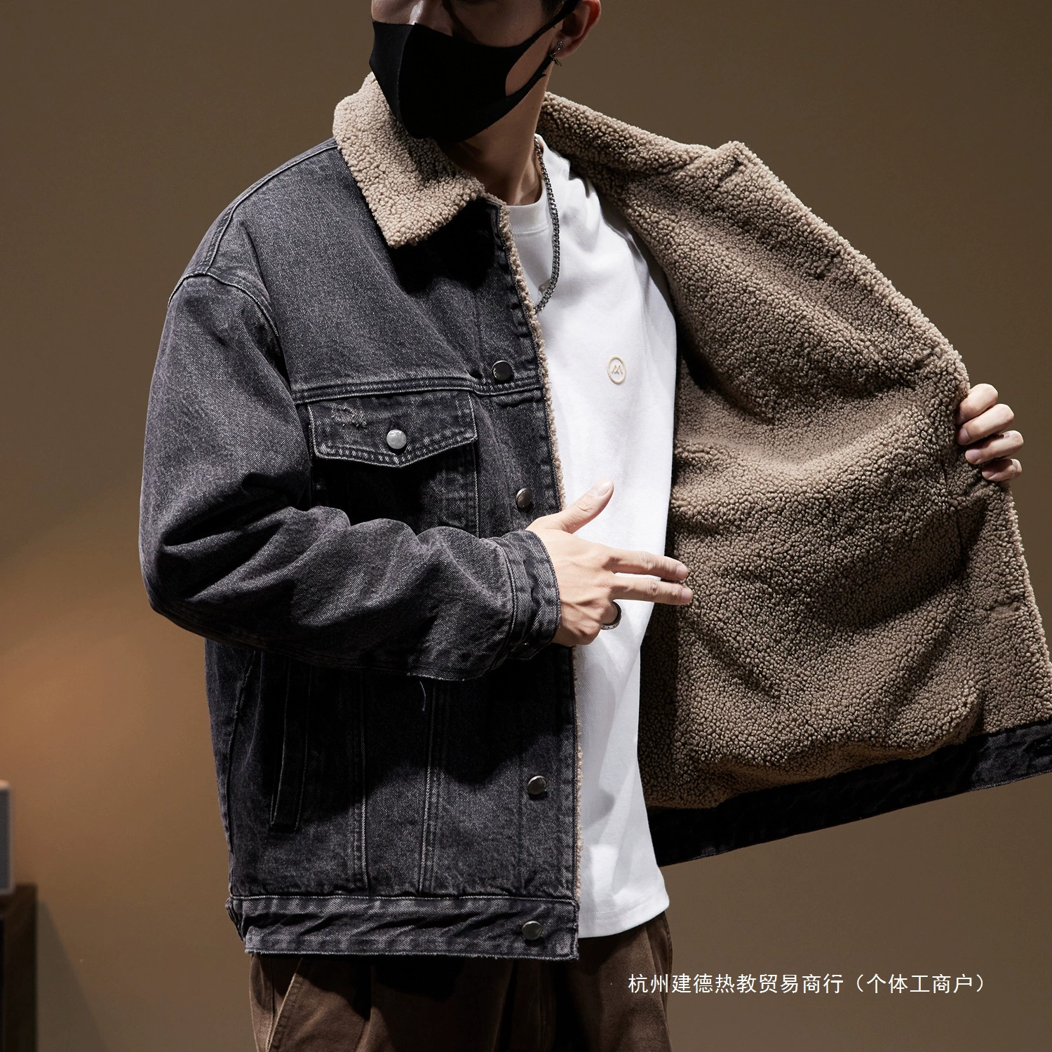 Теплая ретро теплая джинсовая куртка, бархатный утепляющий пуховик, oversize