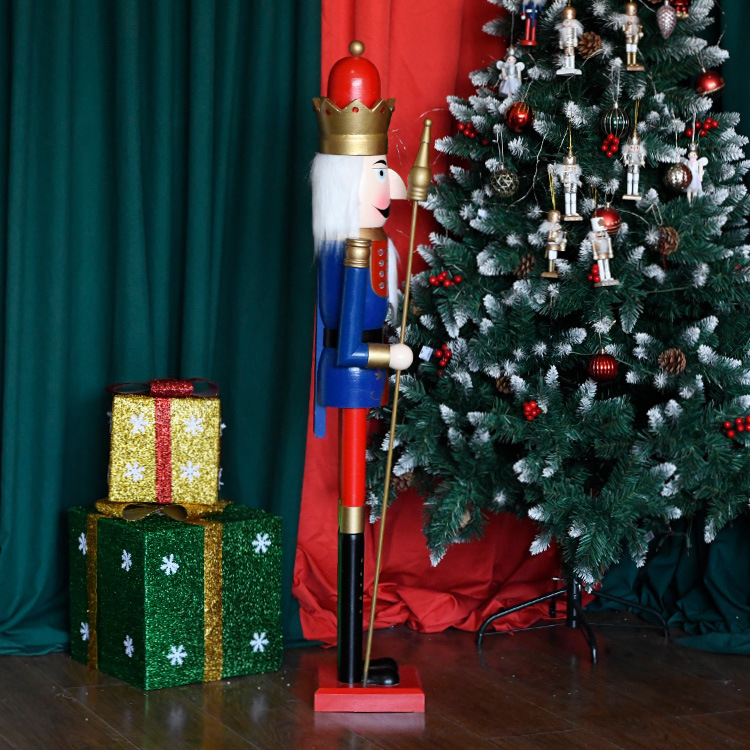 Venta directa de 1,2 m muñecas cascanueces rey muñecas soldados KTV escenario decoración navideña gran decoración artesanía