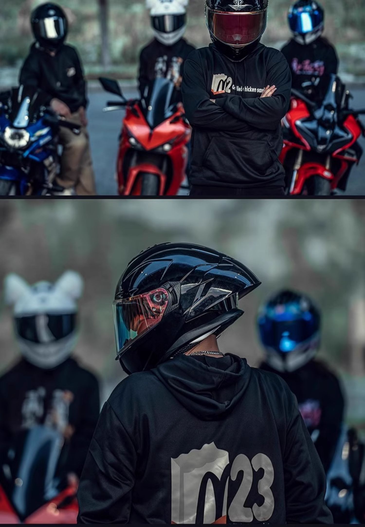 Motorcycle Helmet Men's Bluetooth Double Lens Full Helmet