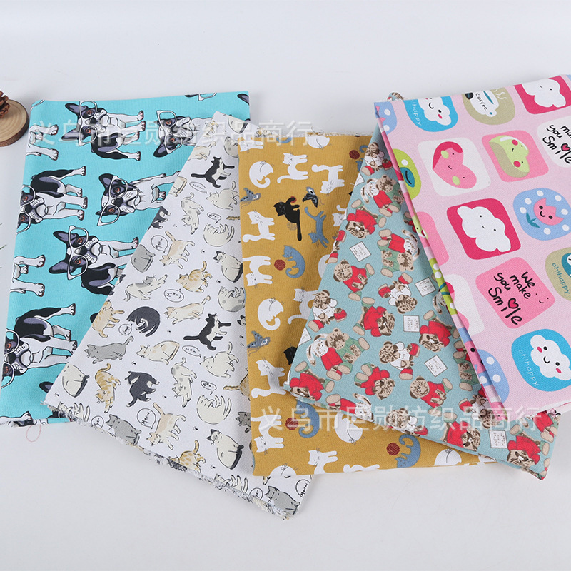 Thickened Cartoon Printed Canvas Fabric Pet Supplies Fabric Sofa Cover Handbag Fabric Children's Tent Fabric Home Textiles