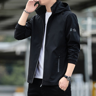 Autumn 2024 New Hooded Jacket Men's Ins Korean Style fleece-lined Thickened Jacket Casual Trendy Brand Upper Clothes