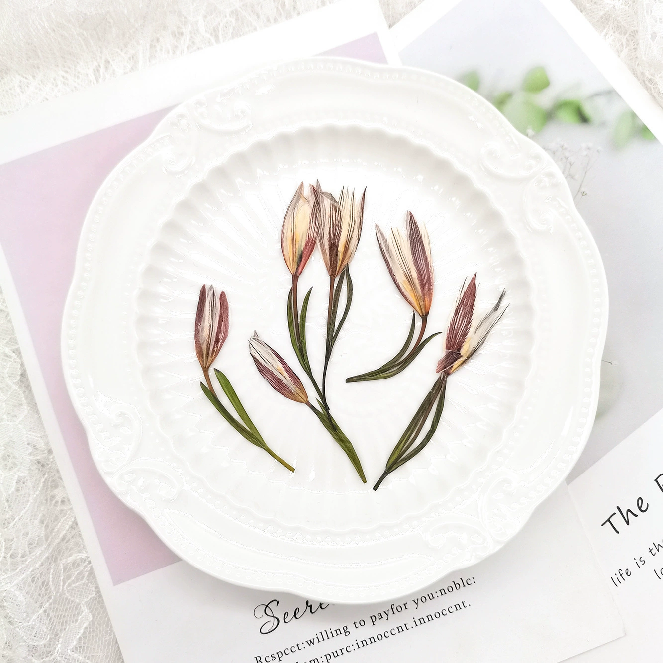 Маленькая Лилия Сушеный Цветок тиснением капля клей Закладка DIY Материал растение образец цветок лампа фоторамка цветок оптом