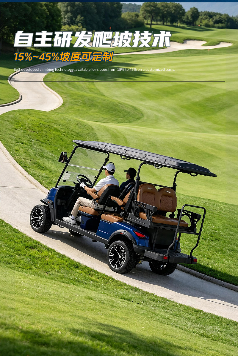 Electric Golf Cart Sightseeing Vehicle, 6-Seater Convertible Car for Viewing Real Estate Properties, Hotels, and as a Shuttle Bus