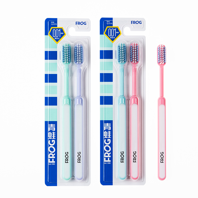 Cepillo de dientes Frog gama completa al por mayor cerdas suaves de cerdas medianas para eliminar el mal aliento, manchas de dientes, protección dental, encías amarillas, limpieza, blanqueamiento, limpieza profunda