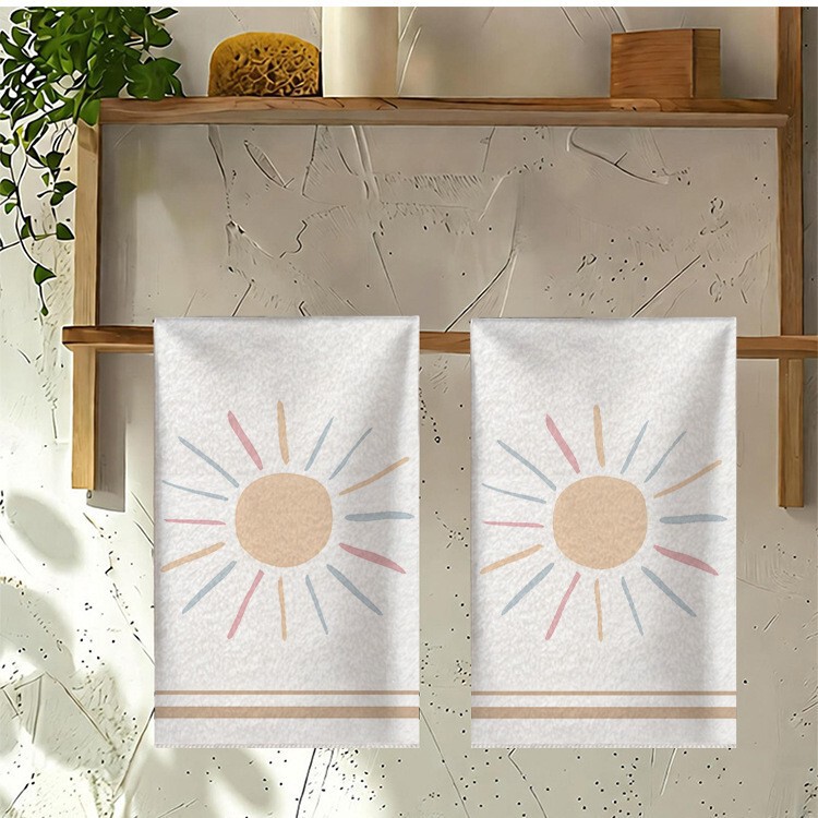 Cross-Border Printed Kitchen Towels, Absorbent Dishcloths, Wear-Resistant Towels, Household Cleaning Cloths, Table Wiping Cloths, Scouring Pads