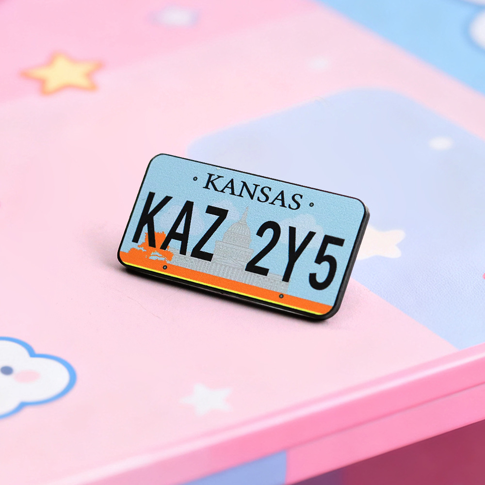 2026 New Simple Style Brooch Geometric License Plate Enamel Badge TV Series Merchandise Fan Gift Collectible