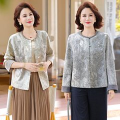妈妈秋季外套2025新款今年流行中老年女装新中式国风小香风上衣服