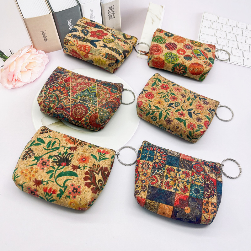 Cross-Border Cork Wood Presbyopic Coin Purse Creative Mini Key Bag Coin Small Wallet Pendant Small Bag New Style Cross-Border Cork Wood Presbyopic Coin Purse Creative Mini Key Bag Coin Small Wallet Pendant Small Bag New Style