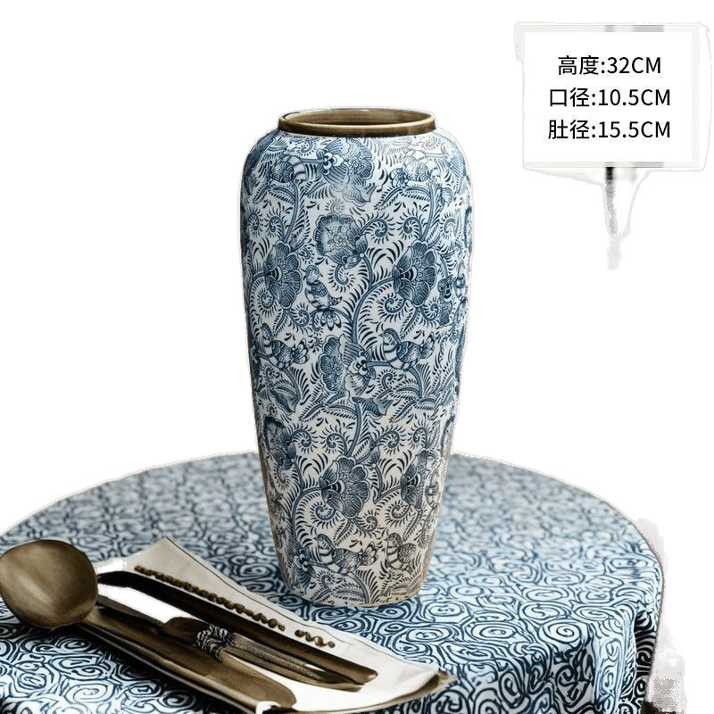 Jingdezhen nuevo vasos de cerámica china plantación de macetas de cerámica retro flores secas sala de estar floral decoración fábrica de imperfecciones