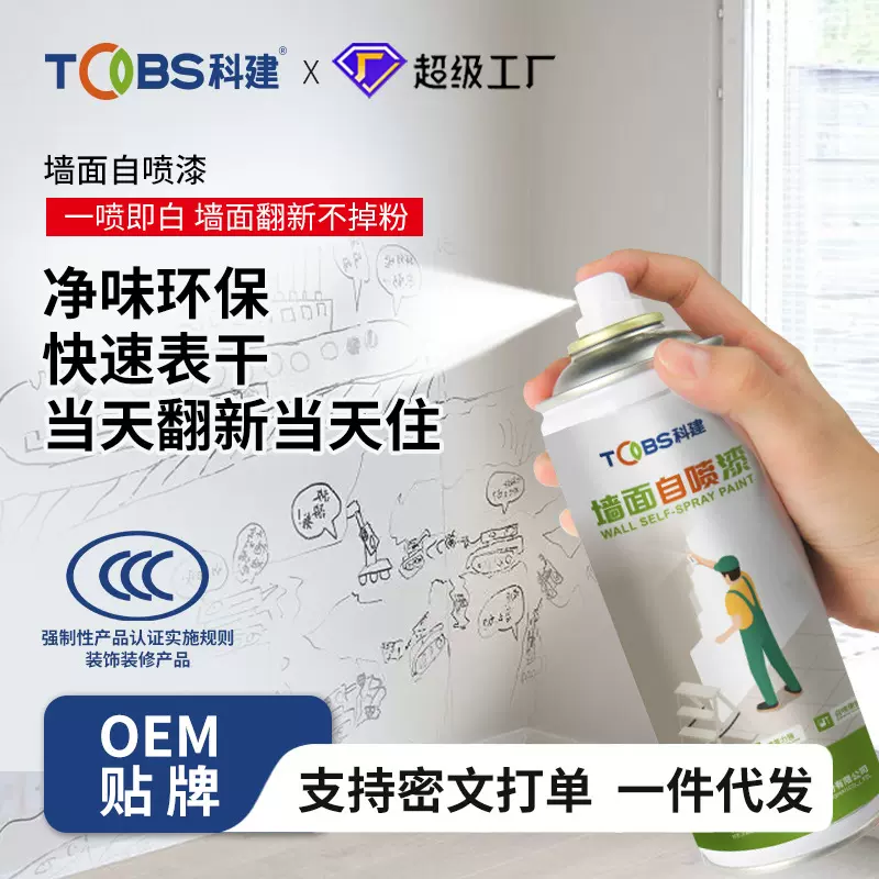 墙面喷漆家用环保水性漆内墙涂鸦翻新自喷修补墙漆白色修补乳胶漆