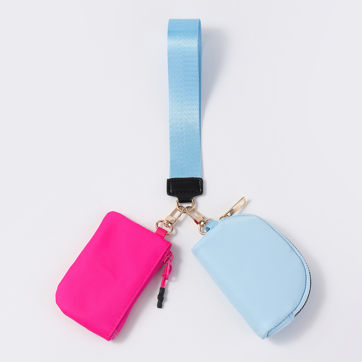 Bolso de muñeca transfronterizo LULU con el mismo estilo Mini bolso de color de moda portátil Estuche para llaves de almacenamiento impermeable de nailon