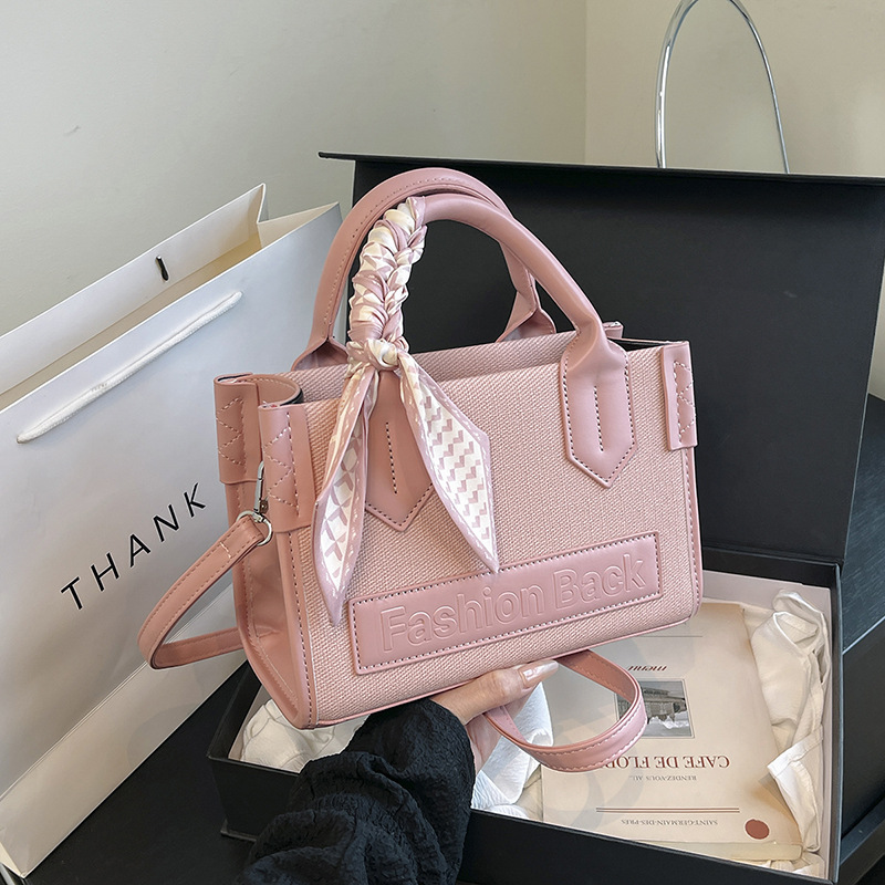 Bolso Tote popular de este año, nuevo bolso de verano 2025, bolso de hombro con letras de color en contraste, bolso de mensajero casual para mujer