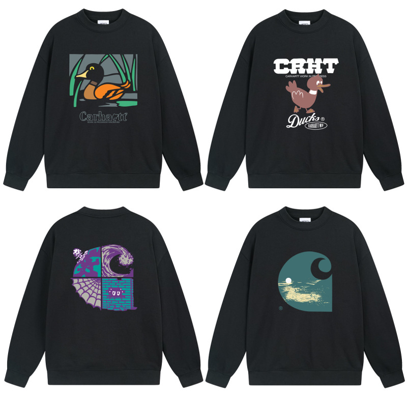 Carhartt Carhartt Autumn and Winter New Cartoon Printed Round Neck Sweatshirt for Men and Women Couples Long-Sleeved Cross-Border Export Carhartt Carhartt Autumn and Winter New Cartoon Printed Round Neck Sweatshirt for Men and Women Couples Long-Sleeved Cross-Border Export