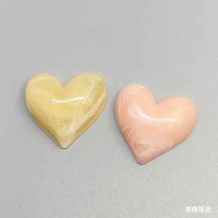 High-End Non-Porous Heart Acrylic Patch DIY Production Hair Accessories Clothing Mobile Phone Case Accessories DIY Materials