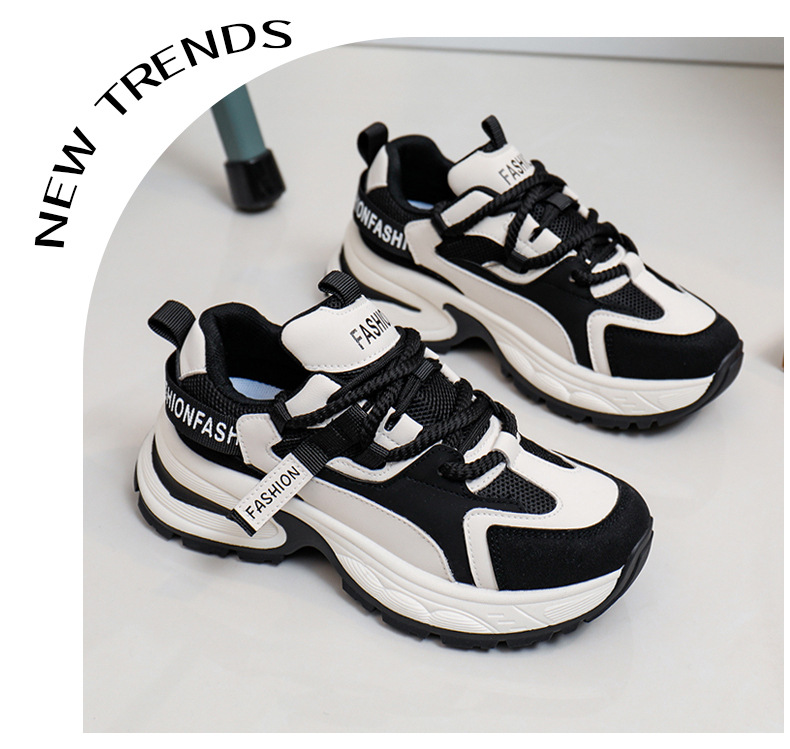 Dad Shoes Women's Trendy Versatile Thick Sole Breathable Trainers_voghion.com