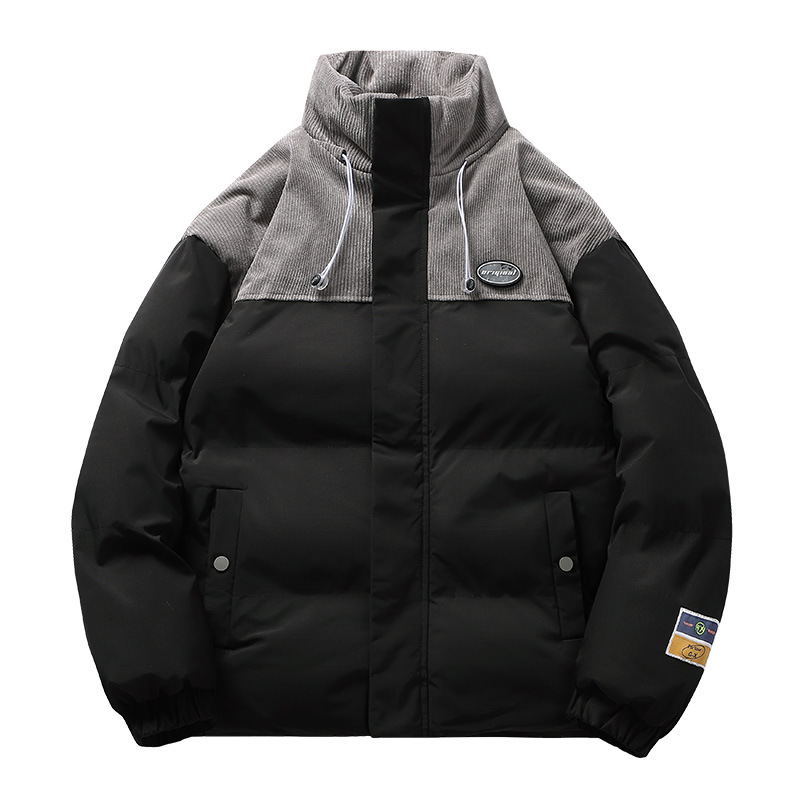 Abrigo de algodón acolchado de invierno de los Hombres Nuevo casual abajo Chaqueta de algodón acolchado suelta guapo caliente engrosada soporte collar Chaqueta de algodón acolchado al por mayor