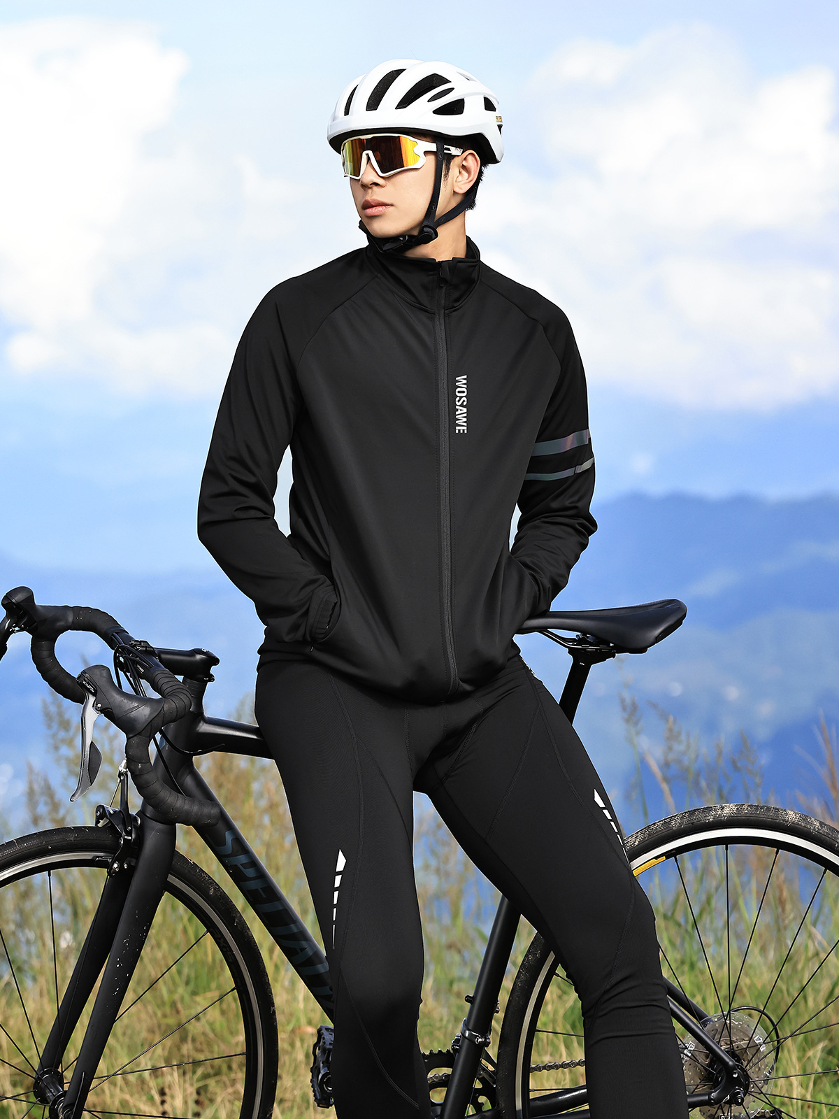Demi-season warm jacket, cold-proof set, climbing bike for cycling, jersey, men's style 3