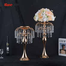 跨境新款婚庆道具路引铁艺金色美人鱼烛台主桌花瓶摆台欧式摆件