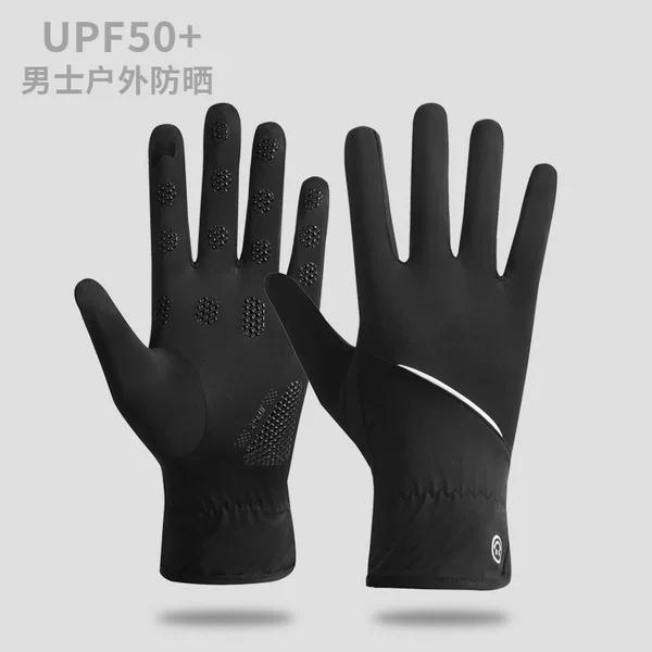 Outdoor summer gloves men's and women's touch screen sports running cycling travel non-slip anti-ultraviolet breathable wear-resistant sunscreen